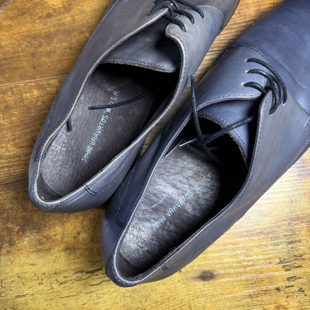 John Varvatos F1159V1B Blue Leather Derby Dress Shoes‎ Mens Size 12M